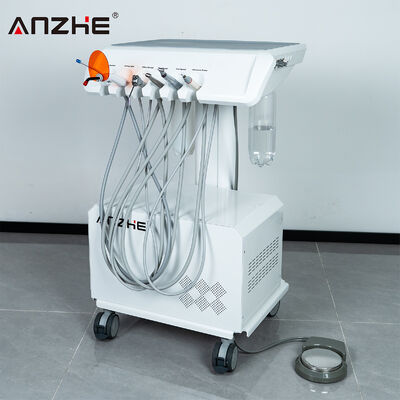 Unidade dentária portátil com compressor de ar incorporado Escalador ultrasônico Luz de cura LED Alta baixa velocidade Peça de mão Móvel Carrinho de tratamento dentário Estação de trabalho dentária compacta para clínica dentária
