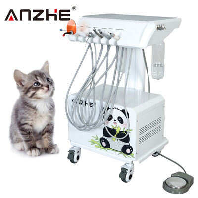 All in One Unidade Dental Veterinária Portátil com Compressor de Ar Escalador Ultrassônico LED Curing Light Suction System Equipamento Dental Móvel para Animais de estimação para Hospital de Animais
