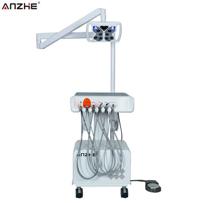 Bom preço. Unidade dental portátil com lâmpada de clareamento LED borboleta Construída em compressor de ar Escalão de ultra-som LED Sistema de sucção de luz de cura Estação de trabalho dental móvel para clínicas dentárias on-line