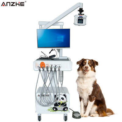 Unidade Odontológica Veterinária Portátil com Raio-X Digital Sensor HD Câmera Intraoral Tela Touch Screen Computador e Compressor de Ar para Clínicas Odontológicas de Animais