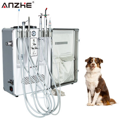 Sistema Dental Veterinário Portátil Carrinho Dental Veterinário Móvel com Compressor de Ar Construído Scaler Cura Luz e Sucção para Prática de Campo e Móvel
