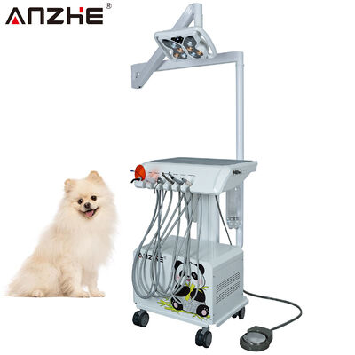 Bom preço. Unidade Odontológica Veterinária Portátil com Lâmpada Dental LED Borboleta, Compressor de Ar Integrado, Sugador e Fotopolimerizador para Clínicas Odontológicas de Animais on-line