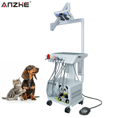 Bom preço. Unidade dentária veterinária portátil com lâmpada dentária borboleta Estação de trabalho dentária veterinária móvel com compressor de ar integrado Scaler Curing Light e sistema de sucção on-line