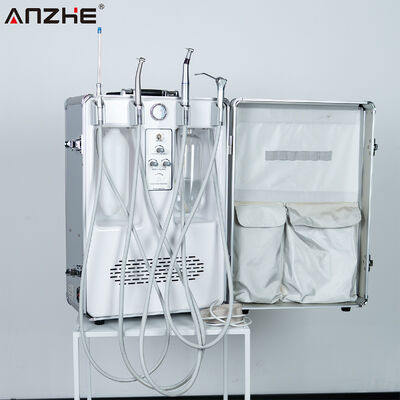 Bom preço. Unidade Dental Móvel Portátil com 550W de Potência 6L Tanque de Ar de Aço Inoxidável e 38dB de Baixo Ruído para Clínicas Dentárias on-line