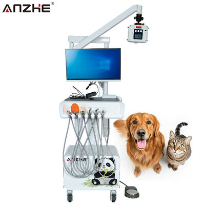 Bom preço. Estação de trabalho dentária veterinária com sensor digital de raios X HD câmera oral All In One Computador Unidade de tratamento dentário móvel de animais de estimação para clínicas de animais on-line