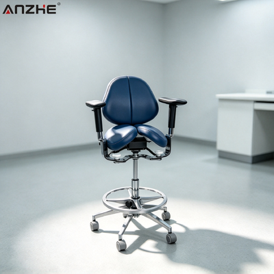Bom preço. Cadeira dentária ergonômica de sela dividida com encosto ajustável Fezes giratórias 360° Rotação para clínica dentária on-line
