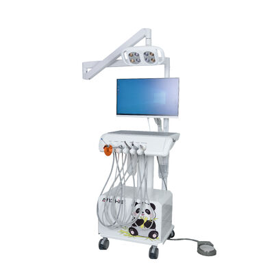 Mobile Veterinary Dental Cart with 8 LED Dental Lamp Ultrasonic Scaler Air Compressor Suction Animal Dental Equipment