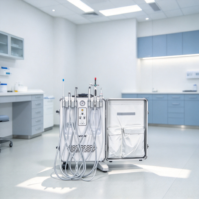 Bom preço. Estojo Portátil com Rodas para Tratamento Odontológico, Unidade Móvel de Entrega Odontológica com Compressor de Ar Integrado, Fotopolimerizador LED e Ultrassom Odontológico on-line