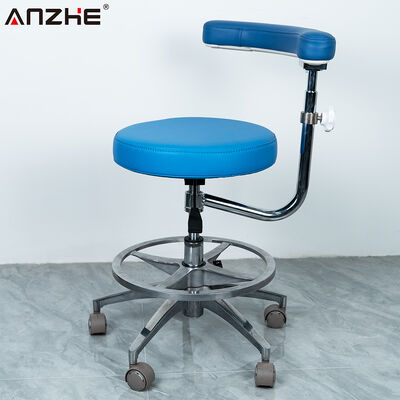 Bom preço. Banco Ergonômico para Assistente Odontológico com Apoio de Braço Giratório de 360 Graus e Assento em Couro Microfibra com Altura Ajustável on-line