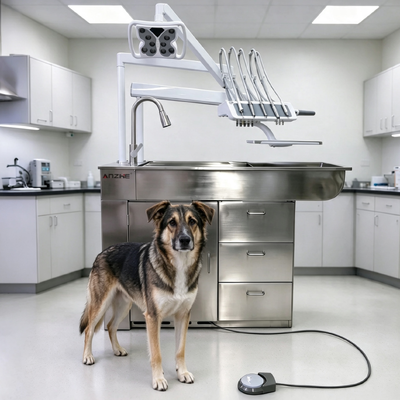 Bom preço. Unidade de Tratamento Odontológico Tudo em Um com Compressor de Ar Isento de Óleo de 32L e Lâmpada Dental LED para Clínica Odontológica on-line