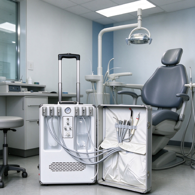 Bom preço. Unidade dentária portátil com 38dB de baixo ruído 6L tanque de ar inoxidável e dupla tensão 110V/220V para tratamentos dentários móveis on-line